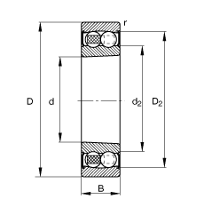 {(dio)S 2205-K-2RS-TVH-C3, (j) DIN 630 (bio)(zhn)Ҫߴ, FF 1:12ɂ(c)ܷ